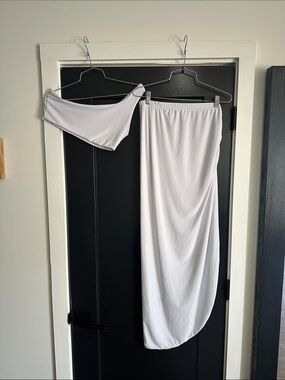 PrettyLittleThing White Maxi Skirt with Matching Bandeau
